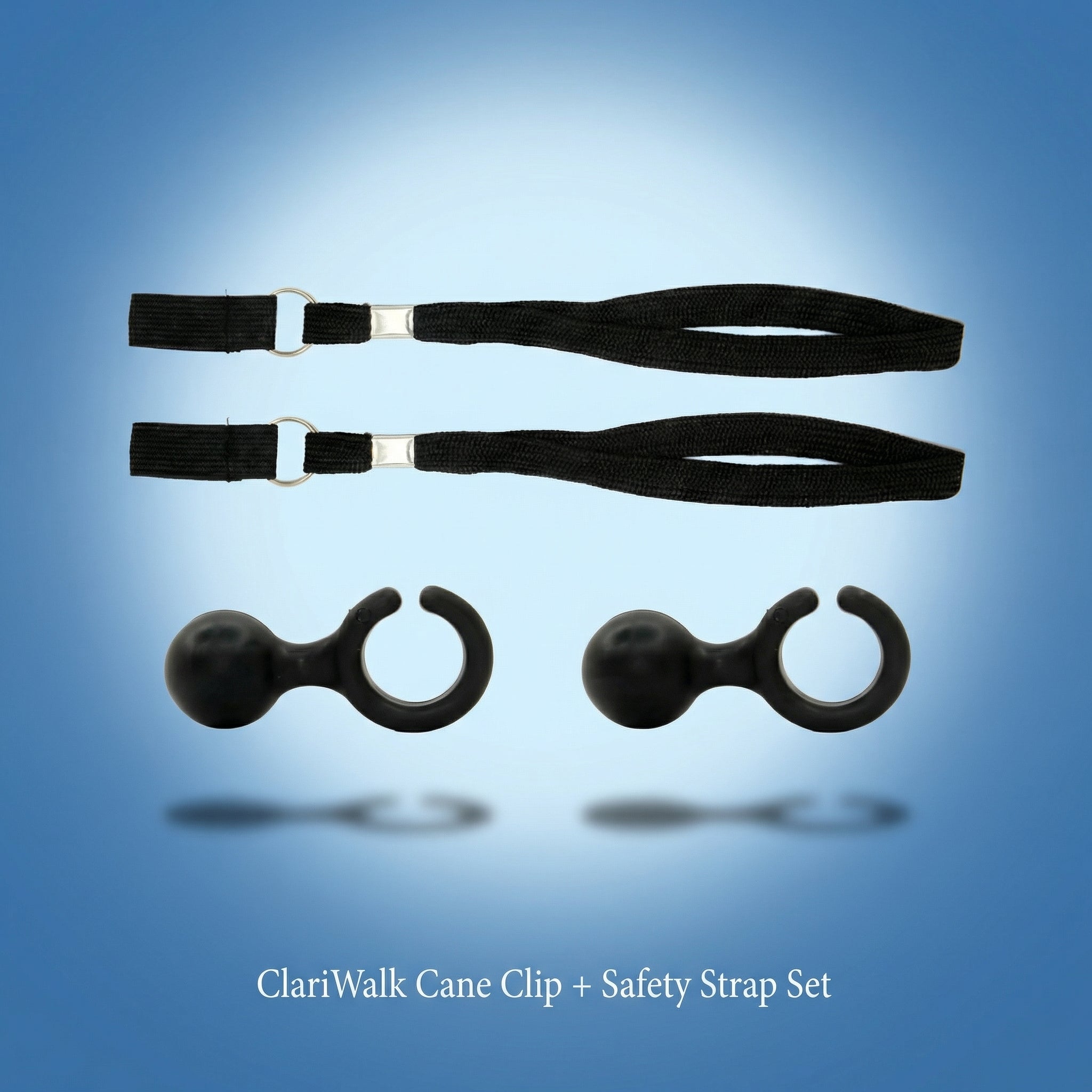 ClariWalk Cane Clip + Safety Strap Set